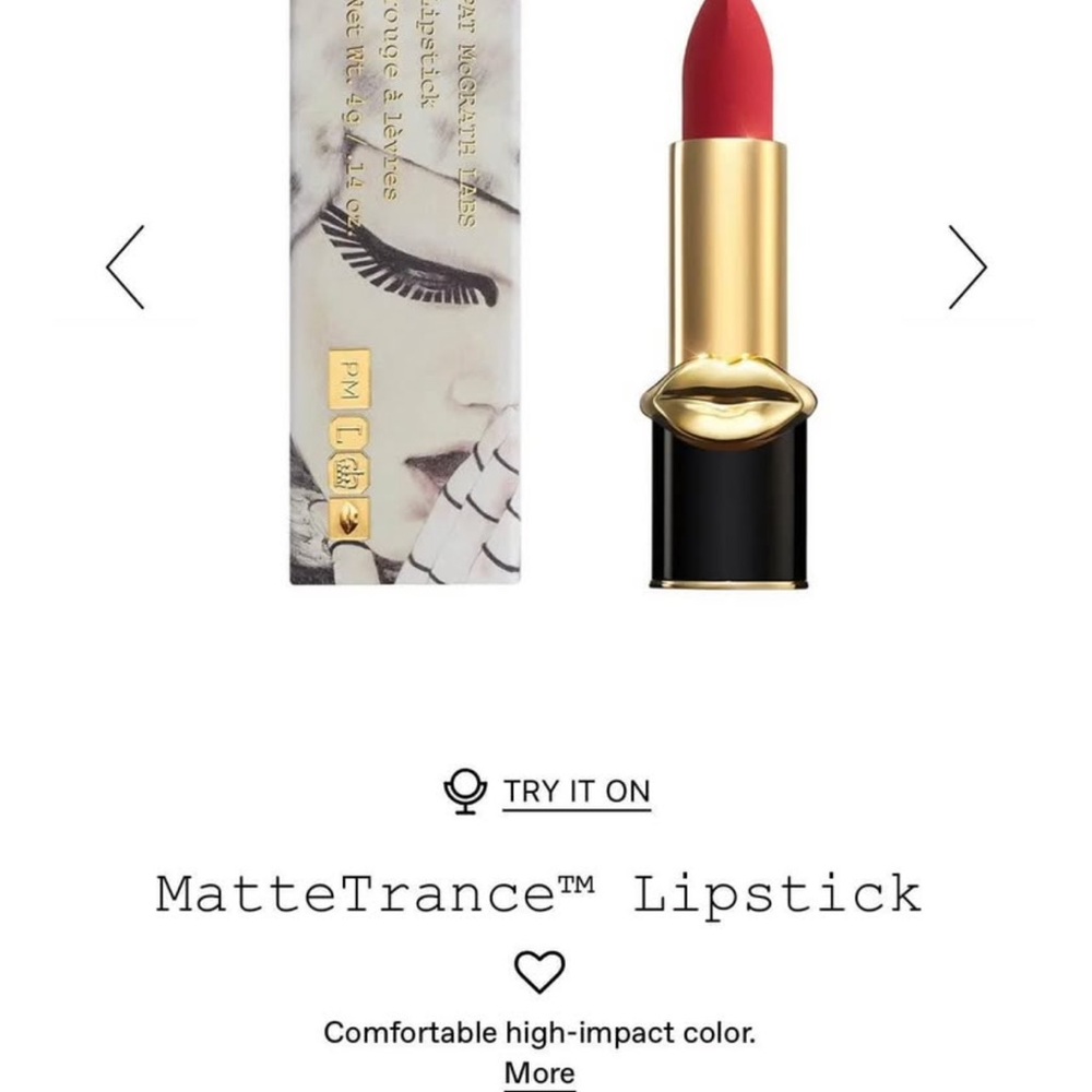 Pat McGrath Red Matte Lipstick Bold Statement Color